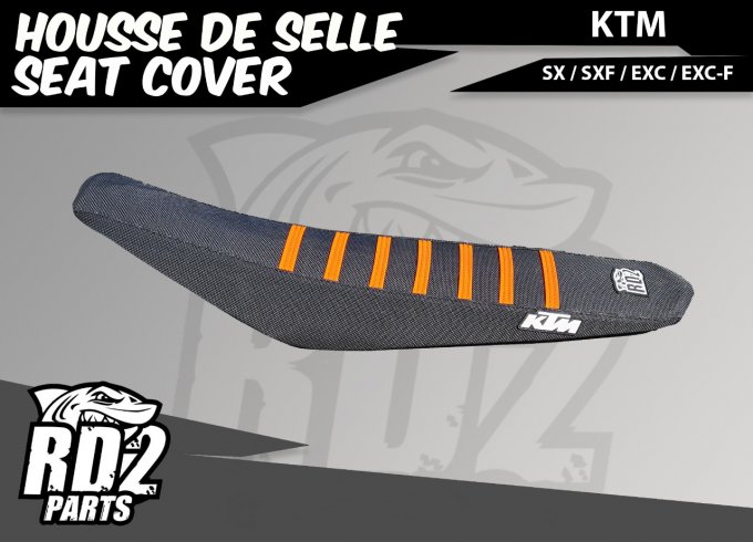 Housse de selle orange , noir ,KTM SX / SXF / EXC , 65 , 85 , 125 , 250 , 300 , 350 , 450 , rd2shop