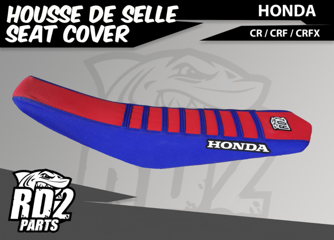 housse de selle - rd2parts - honda - crf - cr - 125 - 250- 450 - rouge bleu -rd2shop