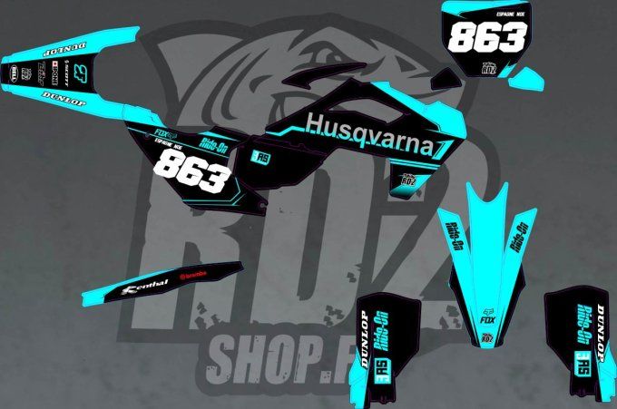 HUSQVARNA - kit deco - bleu - TE- 2024- FC450-250- 2023-2025- - 2024 -2026-