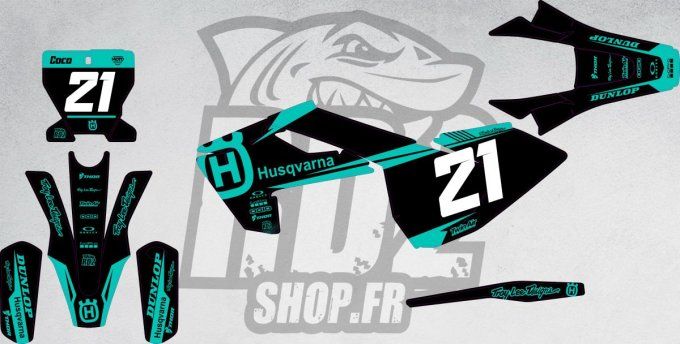 husqvarna - kit deco - hva - tc - fc - fe - te - bleu- 2016 - 2017 - 2018 - 2019 - 2020 -