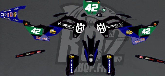 HUSQVARNA - kit deco -  hva - TE - fe -( tc - fc -  2024 - 2025 - 2026 - 2027 - noir - bleu - belgiq
