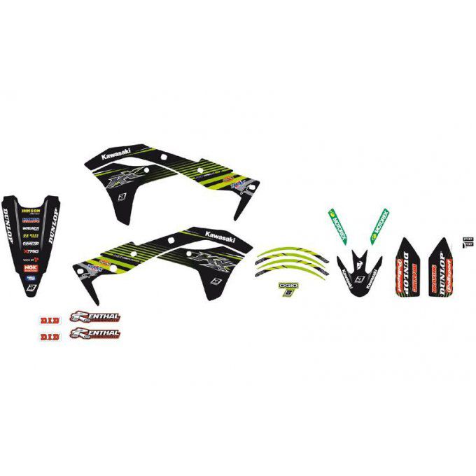 Kit Déco + HOUSSE SELLE Kawasaki KXF 250 ( 2017 / 2018 / 2019  / 2020 )