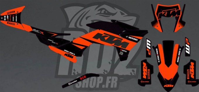 kit deco - 125 - 390 SMC R - 690 - ktm - 2025-2026 - 2027 - orange - noir - stickers -autocollants -