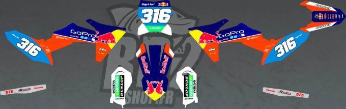 kit deco - 50sx - 65sx - 85sx - ktm - gopro - redbull - perso -