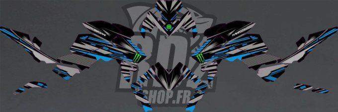 kit deco - autocollants - kawasaki - z650 - Z 650 - bleu - stickers - graphics -