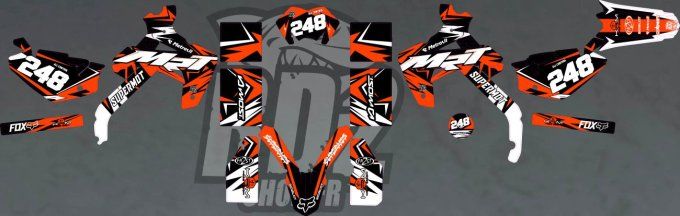 kit deco - autocollants -Rieju -MRT- Pro -2011-2021-holographique -orange -