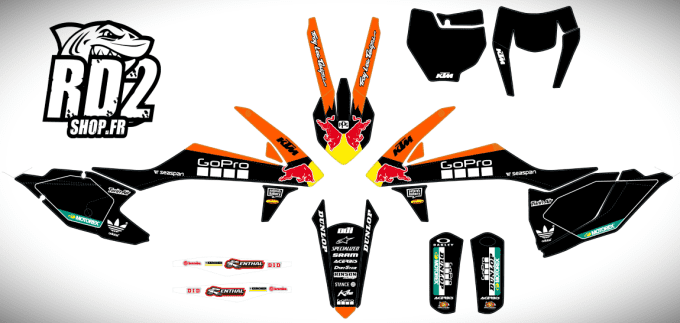 Kit déco Complet KTM SX  SXF ( 2016  2017  2018  2019 ) GO PRO RED BULL