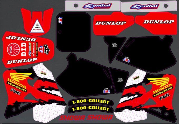 kit deco - cr 125 - honda - cr125 - lamson - vintage - 1995 - 1996 - 1997 -