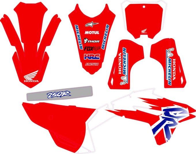 kit deco crf vintage - kit autocollants crf honda vintage - kit deco crf 2024 vintage -