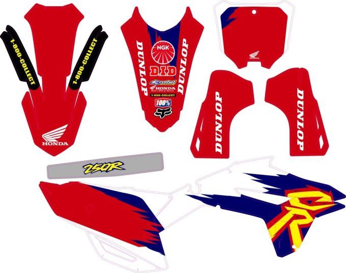 kit deco crf vintage - kit autocollants crf honda vintage - kit deco crf 2024 -