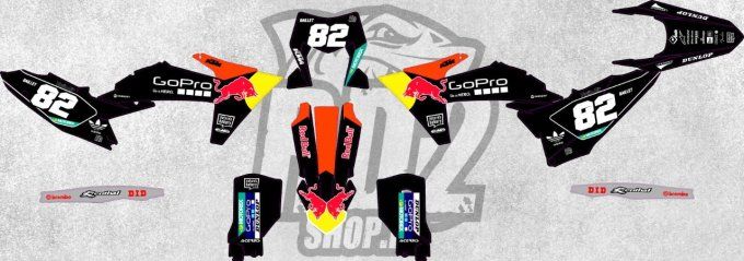 kit deco - exc - excf - sx - sxf - gopro - ktm - 2023 - 2024 - 2025 - 2026 - black - redbull -