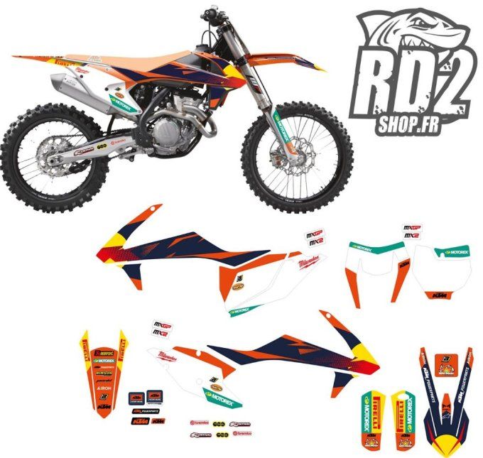 kit deco - factory mxgp - ktm - sx - sxf - exc - excf - 2016 - 2017 - 2018- autocollants -