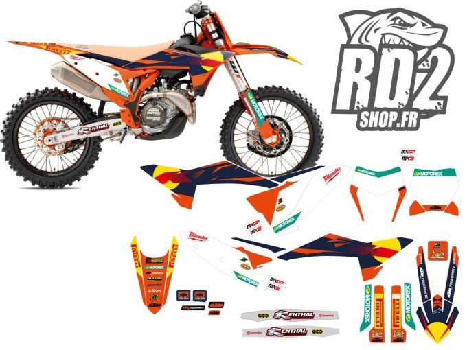 kit deco - factory - mxgp - ktm - sx - sxf - exc - excf - 2027 - 2026 - 2025 - autocollants - sticke