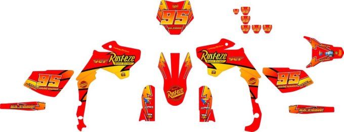 kit deco - flash mc queen - motocross - supermotard -