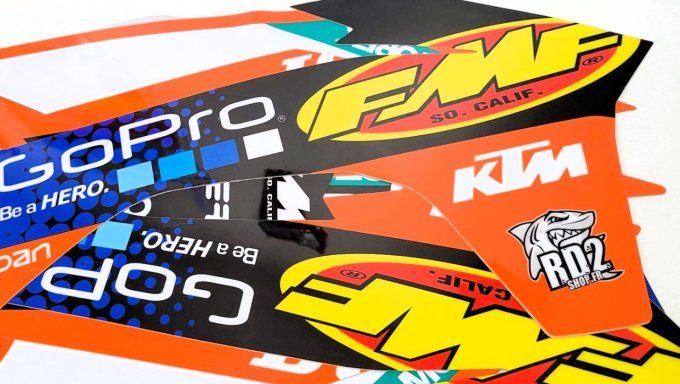 kit deco - fond de plaque blanc -  exc - excf - sxf - sx - 2013 - 2014 - 2015 - 2016 - ktm -