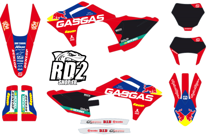 kit deco gasgas, 2024 , 2025 , mcf - graphics gasgas 2024 mc 125 - kit deco gasgas mc 2024 redbull -