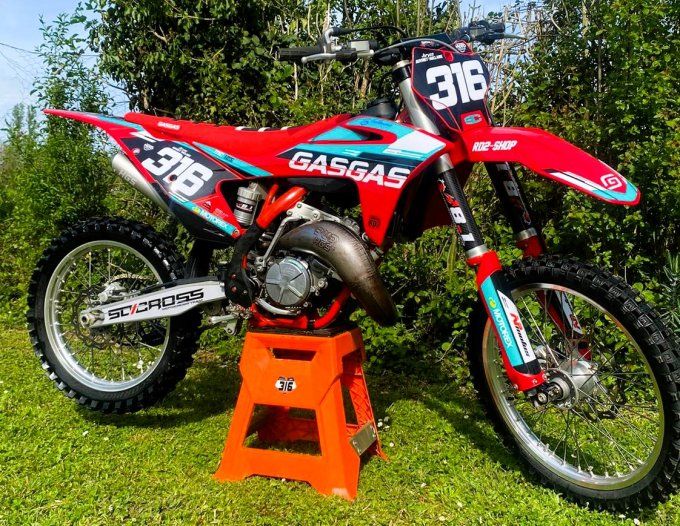 kit deco - gasgas - factory - graphics - rd2 - bleu - rouge - mx2 -