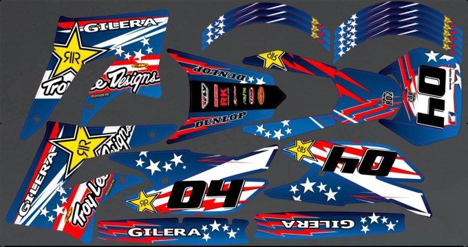 kit deco - gilera - Derbi Xtrem- SM 50 2011-2017-bleu - rouge -
