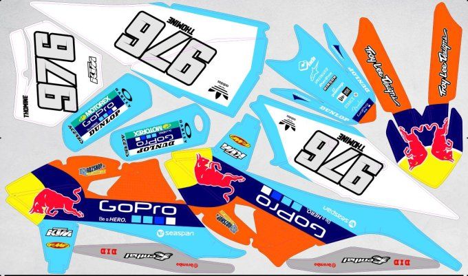 kit deco - gopro -bleu - KTM SX 125-150-250  SX-F 250-350-450 2019--2020-2021-2022-
