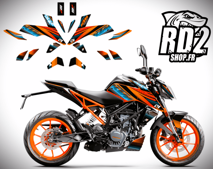 kit deco - graphics - duke - 125 - 390 - autocollants - rd2 - stickers -