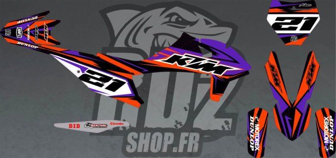 kit deco -graphics - perso- stickers - ktm - holo - chrome - insta - sxf - sx 125 - sx - 2019 - 2020