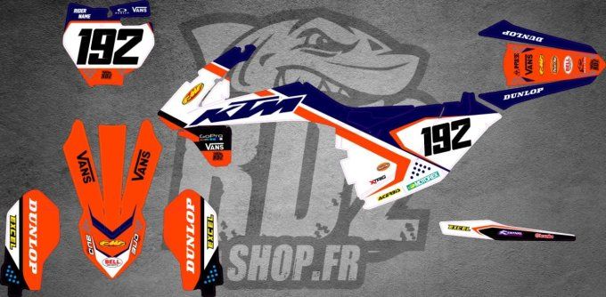 kit deco - graphics - sx 85 - sx 65 - ktm - sx - perso - orange - bleu - perso - bud - fmf - motorex