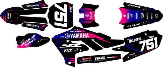 kit - deco - graphics - yamaha - perso - yzf - 250 - 450 - rose - violet - bleu - noir - rd2