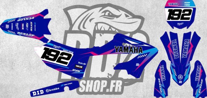 kit - deco - graphics - YZ -125-250 -2022 - 2023 - 2024- 2025 - perso - bleu - rose - rd2 - mx - yam