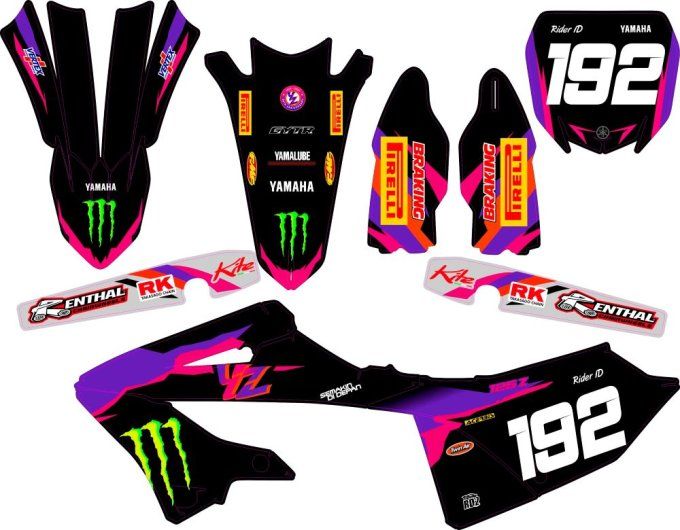 kit deco - graphics - yz 2022 - 023 - 2024 - 2025 - 50 anniv - anniversaire - noir - black -