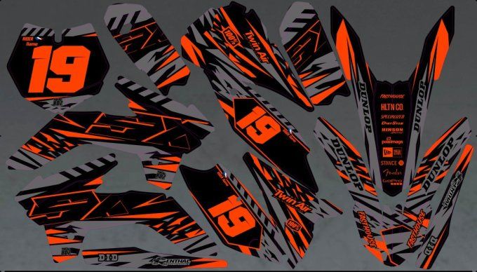 kit deco - gris nardo - orange - ktm - sx - sx85 - 2017 - 2014 - 2015 - 2016 - 2019 - 2020 - 2021 -