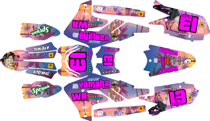kit deco - gta - holographic - chrome - yzf - wrf - bikelife - 250 - 450 - perso - rd2 -