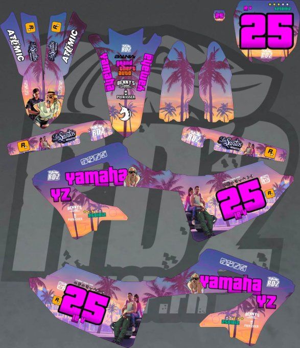 kit deco - gta - holographics - bikelife - yamaha -
