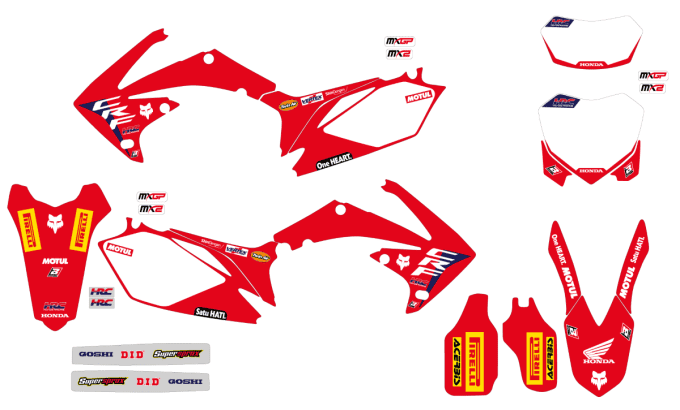 kit deco - honda - hrc - crf - 250 - 450 - 2010 - 2011 - 2012 - 2013 - team -