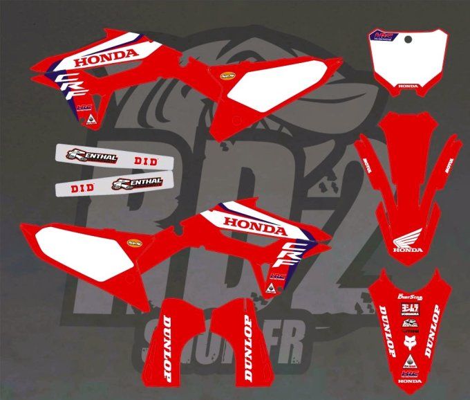 kit  deco - honda - hrc - usa -  lawrence -crf - 250 - 450 - 2021 - 2022 - 2023 - 2024 - autocollant