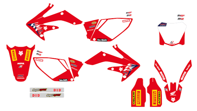 Kit Déco- HRC Honda- 250 - crf - 2004 - 2005 - 2006 - 2007 - 2008 - 2009 -