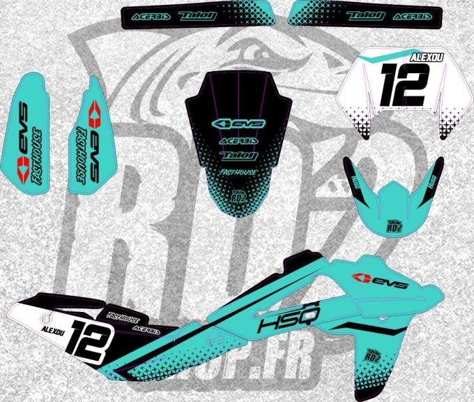 kit deco - husqvarna - bleu - te - fe - 20008 - 2009 - 2010 - 2011 - perso - stickers -