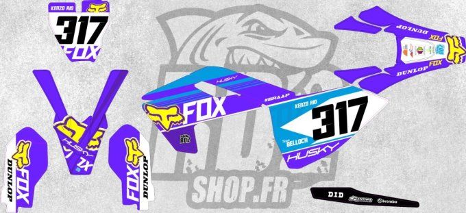 kit deco - hva - tc - fc - te - fe - 85 - 125 - 250 - 350 - 450 - violet - bleu - perso -