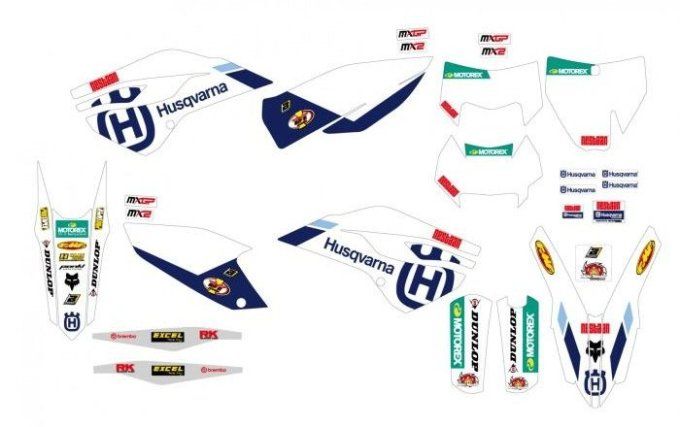 kit deco - hva - te - fe - tc - fc - 2014 - 2015 - autocollants - husqvarna - enduro - mx -