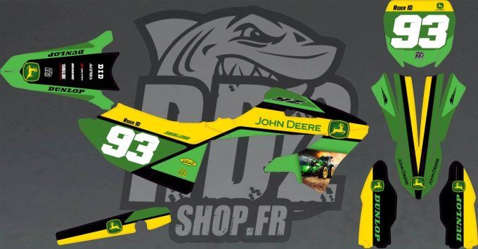 kit deco - john deere - yz - yamaha -125 - 250 - 2022 - 2023 - 2024 - 2025 - 2026 - autocollants -