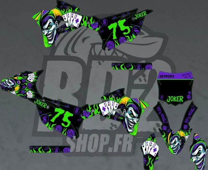 kit deco - joker -jocker -kx85 - kx - 85 - vert violet - graphics - kawasaki - stickers - autocollan