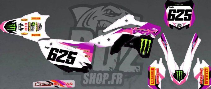 KIT DECO - kawasaki - 50 anniversaire - rose - violet - kxf - kx - 250 - 450 -