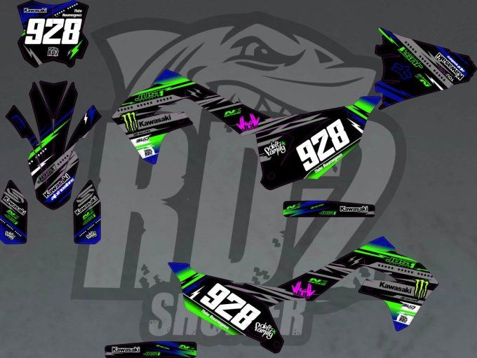 kit deco - kawasaki - perso -KXF -450 -2019-2023-250 -2021-2024 9-
