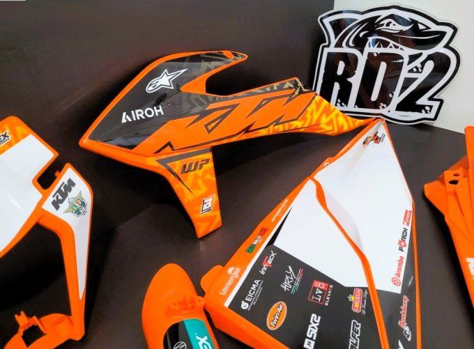 kit deco - kit plastiques - orange - ktm - exc - excf - tpi - 2020 - 2021 - 2022 - 2023 - 3