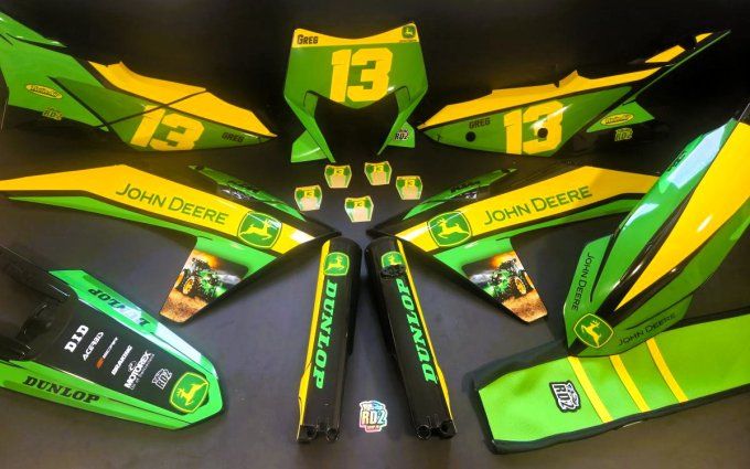 kit deco , kit plastiques , selle , jonh deere , ktm , sx , sxf , exc , 2025 - 2026 - 2023 - 2024 -
