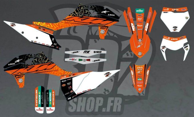kit deco - ktm - exc - excf - sx - sxf -orange - 2019 - 2020 - 2021 - 2022 - 2023- graphics - orange
