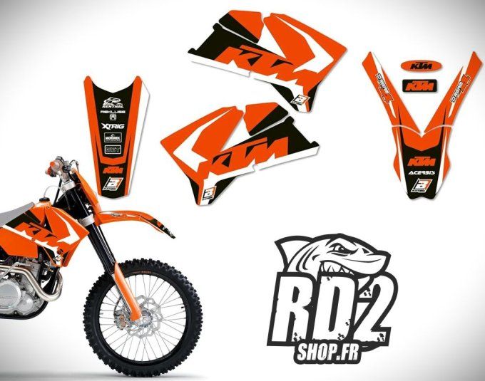 kit deco - ktm - sx - sxf - exc - excf - 2005 - 2006 - 2007 - stickers -pas chere - promo - destocka