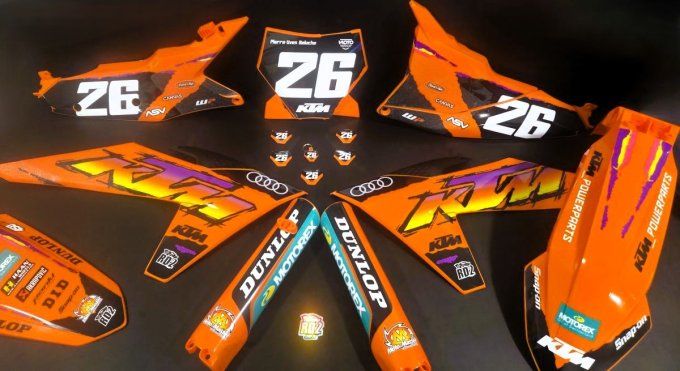 kit deco - ktm - vintage - orange - jaune - violet - sxf - 2026- 2027 - 2025 - 2024 - 2023 - sx -ktm