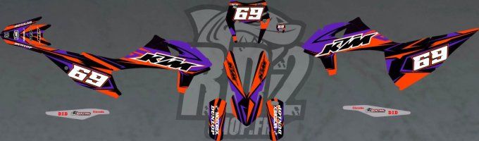 kit deco - orange - violet - KTM- excf -  EXC -250-350-450 -500-2020-2021-2022-2023-