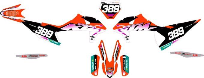 kit deco origine sxf ktm - kit deco sx 125 origine - graphics ktm sx 125 2024 -