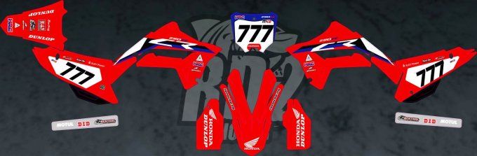 kit deco - perso - cr 125 - cr 250 - restyled - polisport - graphics - honda - hrc -